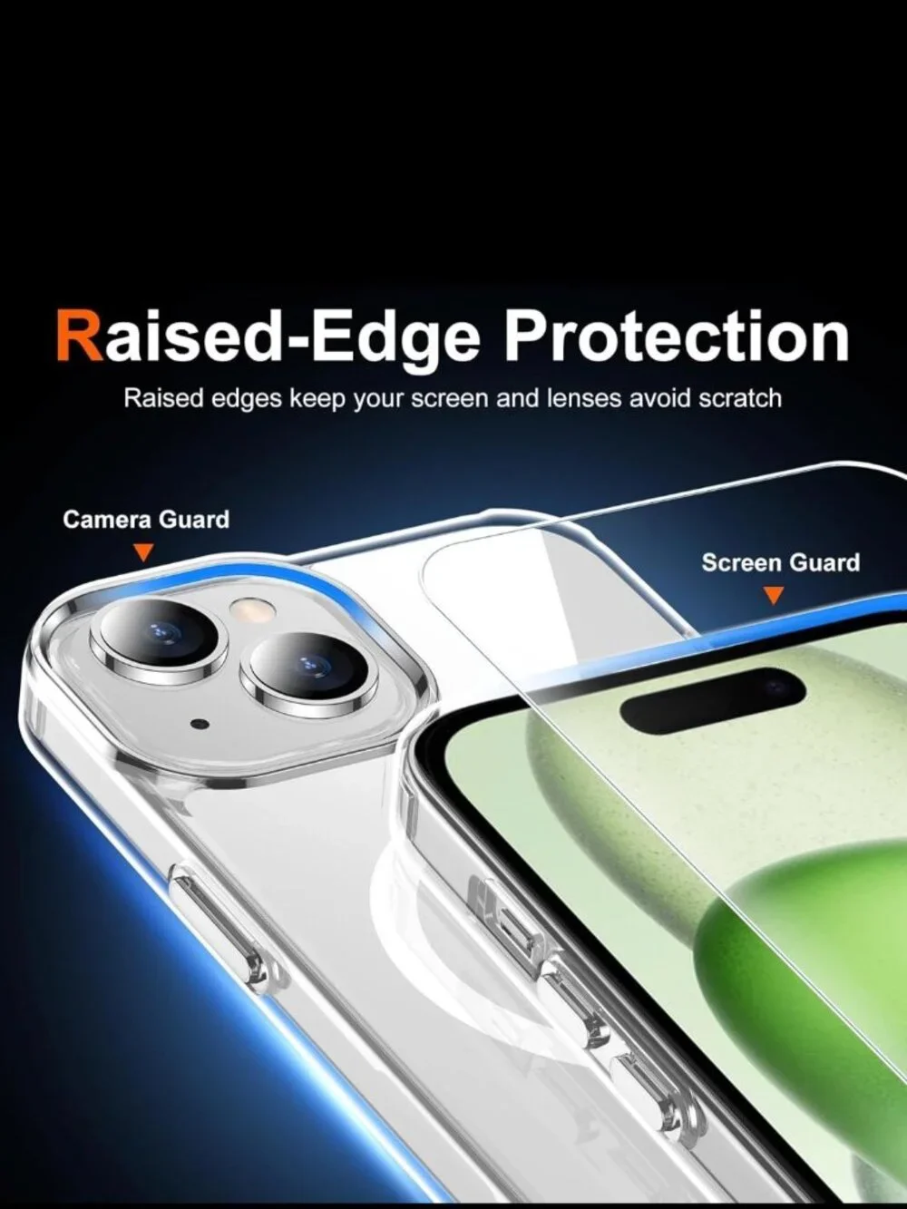 Temdan for iPhone 15 Case Clear, Compatible with Magsafe, Anti-Yellowing, Milit
